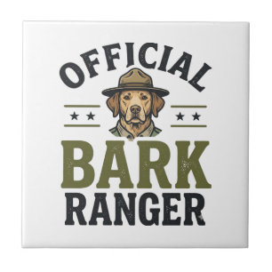 Offizieller Bark Ranger Hund Vintage Grafik_1 Fliese