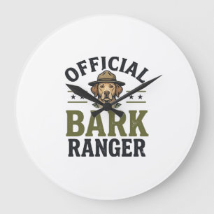 Offizieller Bark Ranger Hund Vintage Grafik_1 Große Wanduhr