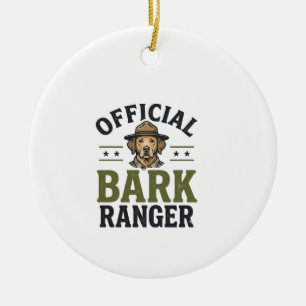 Offizieller Bark Ranger Hund Vintage Grafik_1 Keramik Ornament
