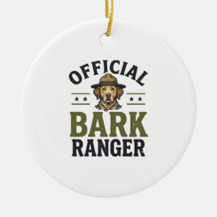 Offizieller Bark Ranger Hund Vintage Grafik_1 Keramik Ornament