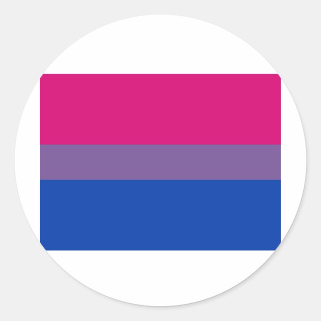 OFFIZIELLER BISEXUELLER PRIDE FLAG RUNDER AUFKLEBER (Vorderseite)