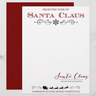 Offizieller Briefkopf "From the Desk of Santa Clau