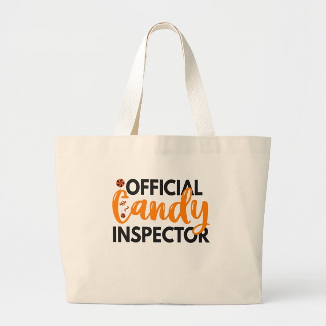 Offizieller Candy Inspector Funny Halloween Lecker Jumbo Stoffbeutel (Vorne)
