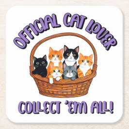Offizieller Cat Lover - Sammlung "Em All Rechteckiger Pappuntersetzer