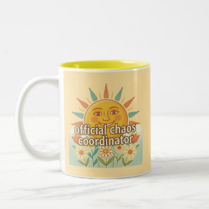 Offizieller Chaos-Koordinator Vintage-Sonnendesign Zweifarbige Tasse