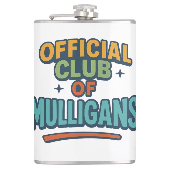 Offizieller Club der Mulligans Flachmann (Vorderseite)