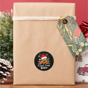 Offizieller Cookie-Bäcker Lustiges Weihnachten Runder Aufkleber