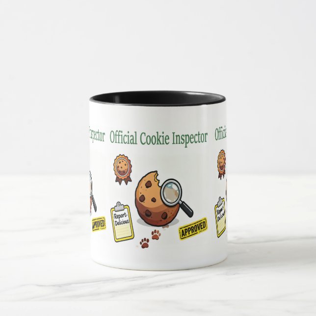 Offizieller Cookie-Inspektor-Becher – Lustiger Kaf Tasse (Zentrum)