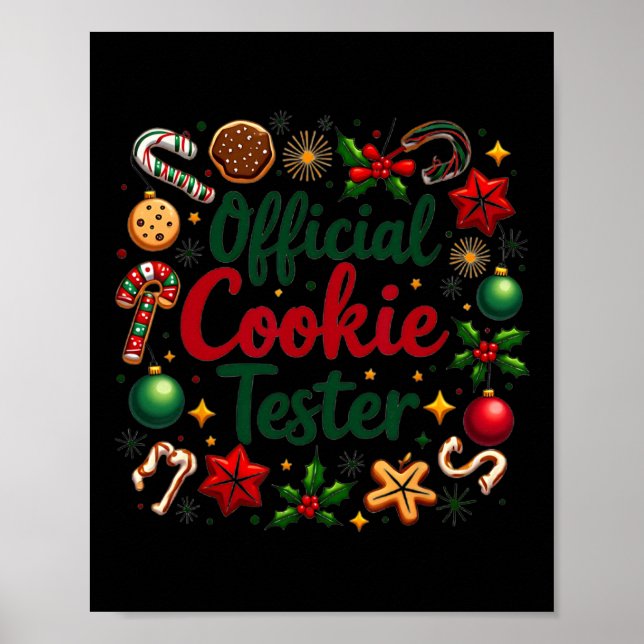 Offizieller Cookie-Tester Lustiges Weihnachts-Pärc Poster (Vorne)