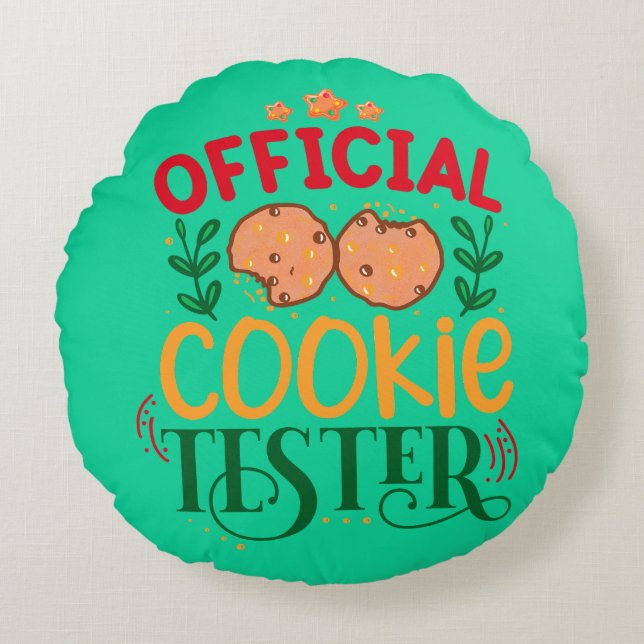 Offizieller Cookie Tester Rundes Kissen (Vorderseite)