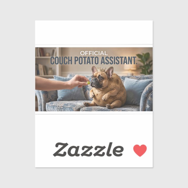Offizieller Couch Potato Französische Bulldogge Ni Aufkleber (Blatt)