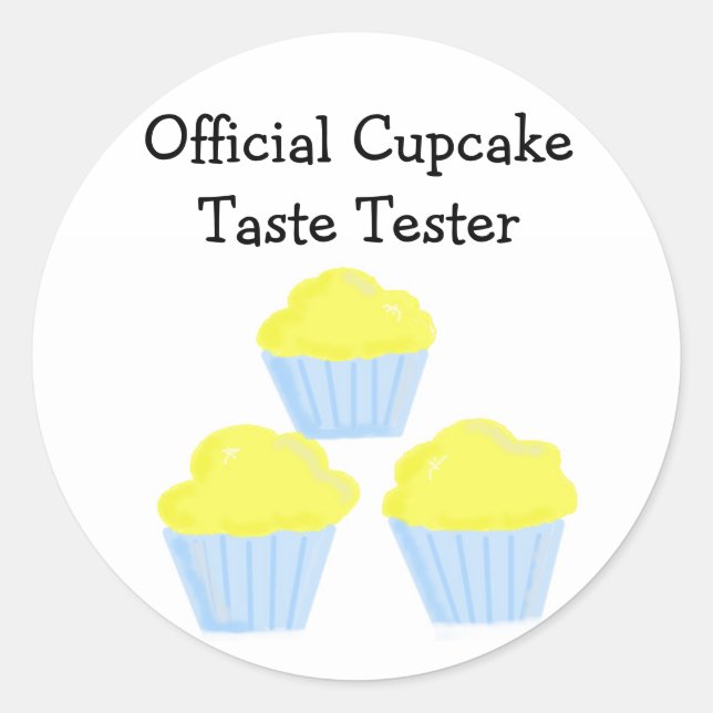 Offizieller Cupcake Taste Tester Runder Aufkleber (Vorderseite)