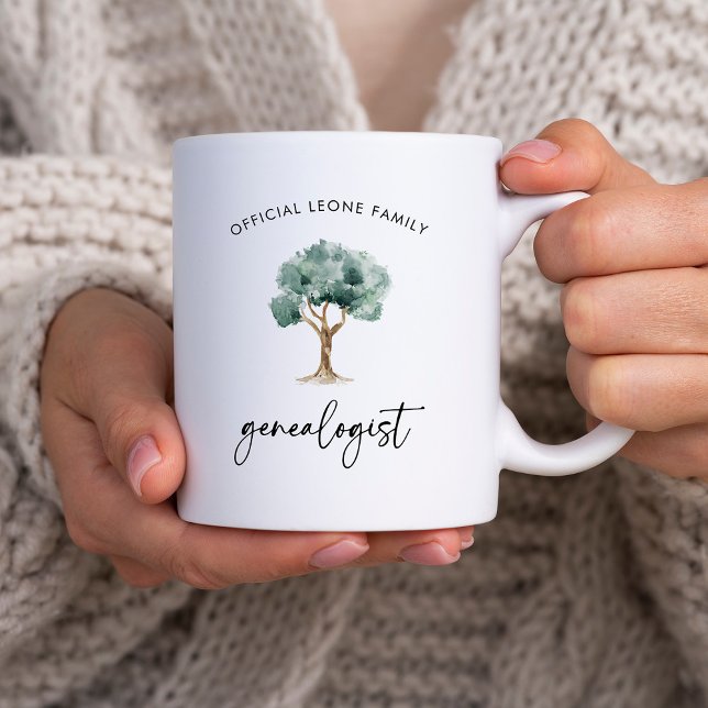 Offizieller Familiengenealoge mit Baum | Stilvoll Kaffeetasse (A simple and elegant mug for the genealogy lover in your family)