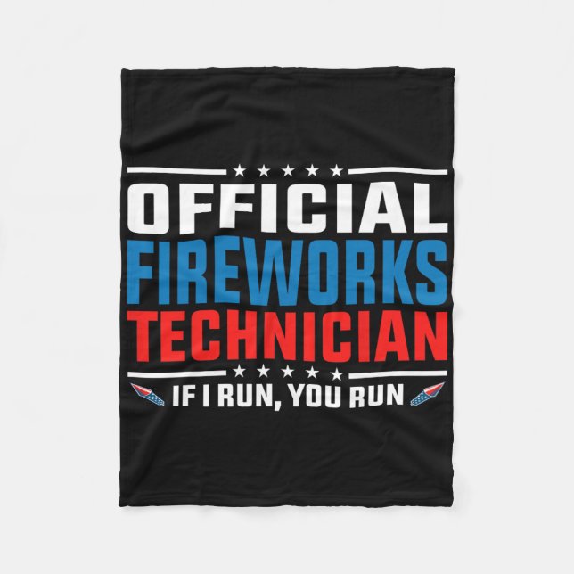 Offizieller Feuerwerkstechniker 4. Juli Pyro-tec Fleecedecke (Vorderseite)