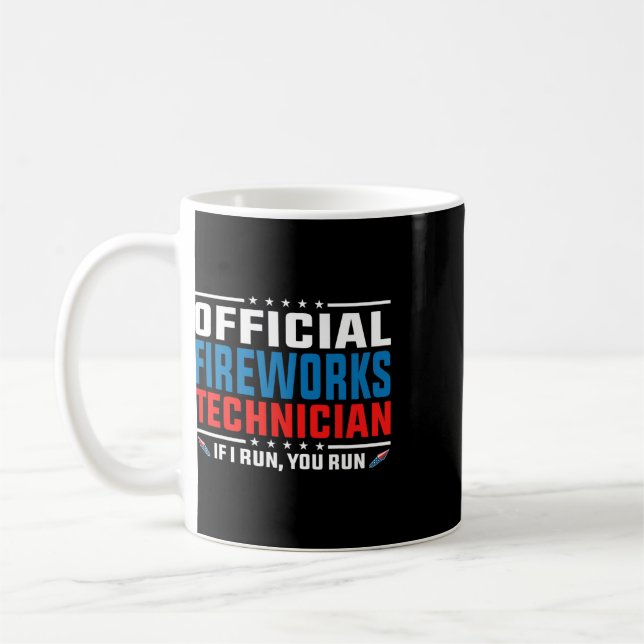 Offizieller Feuerwerkstechniker 4. Juli Pyro-tec Kaffeetasse (Links)