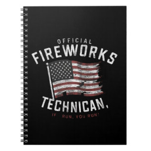 Offizieller Feuerwerkstechniker Wenn ich laufe, lä Notizblock