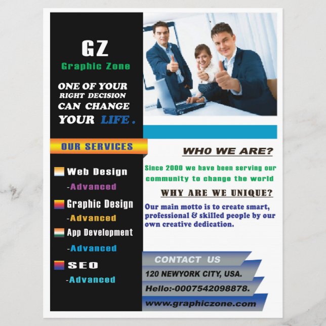 Offizieller Flyer für IT-Unternehmen (Vorne)