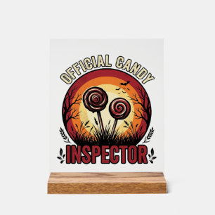 Offizieller Kaugummi-Inspektor Vintage-Halloween-S Acrylschild
