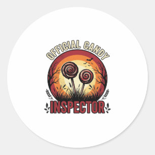 Offizieller Kaugummi-Inspektor Vintage-Halloween-S Runder Aufkleber