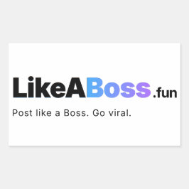 Offizieller LikeABoss.fun Logo-Aufkleber  Rechteckiger Aufkleber