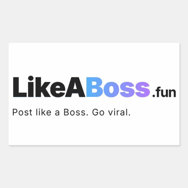 Offizieller LikeABoss.fun Logo-Aufkleber  Rechteckiger Aufkleber (Vorderseite)