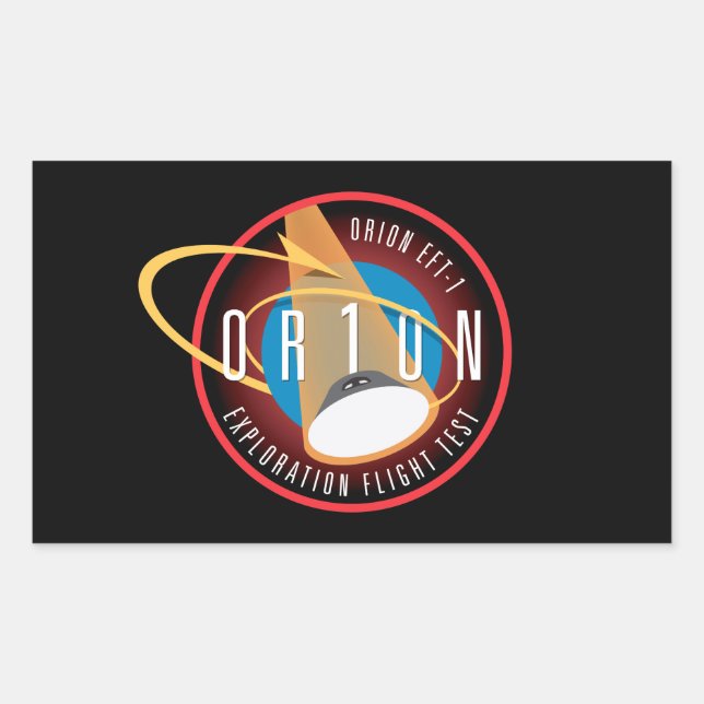 Offizieller Missionspatch für den EFT-1-Flug der N Rechteckiger Aufkleber (Vorderseite)