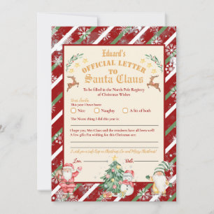 Offizieller Nordpol-Brief an Santa 12x18 inch Invi Einladung