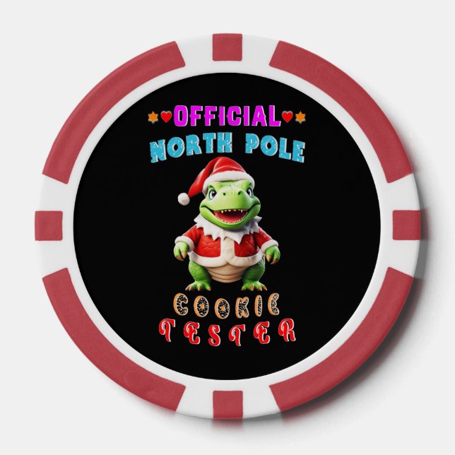 Offizieller Nordpol Cookie Tester Weihnachten Pokerchips (Vorderseite)