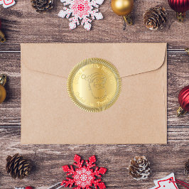Offizieller Nordpol Santa Siegel Imitate Gold Runder Aufkleber