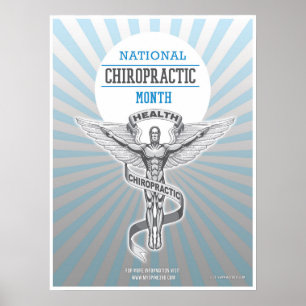 Offizieller Oktober Nationaler Chiropraktikmonat Poster
