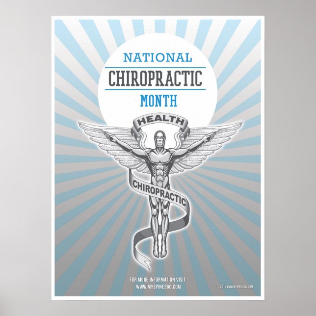 Offizieller Oktober Nationaler Chiropraktikmonat Poster (Vorne)