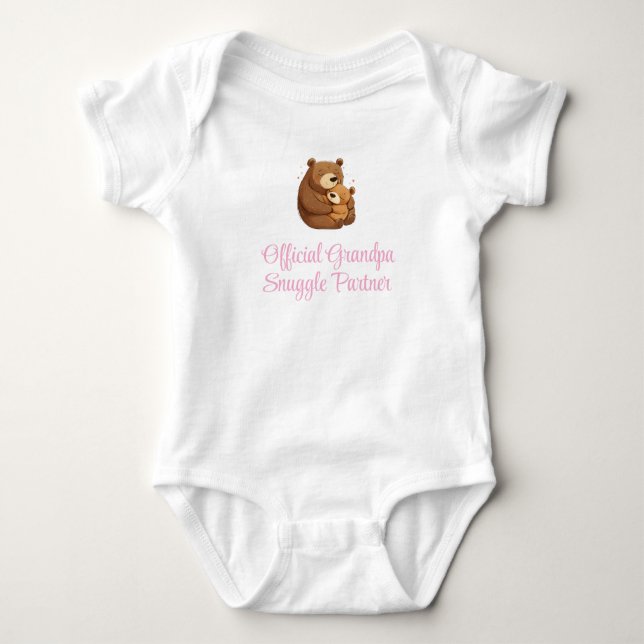 Offizieller Opa Snuggle Partner, Baby Girl, Funny Strampler (Vorderseite)