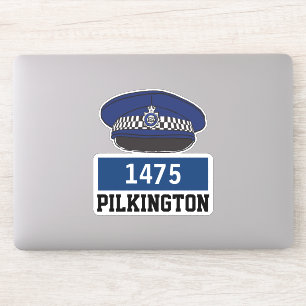 Offizieller Polizeibeamter Flat Cap mit Name und N Aufkleber