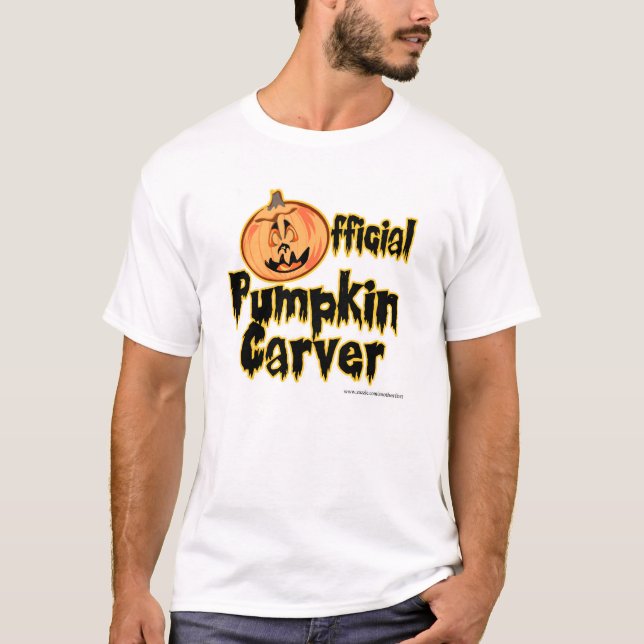 Offizieller Pumpkin Carver Halloween Slogan T-Shirt (Vorderseite)