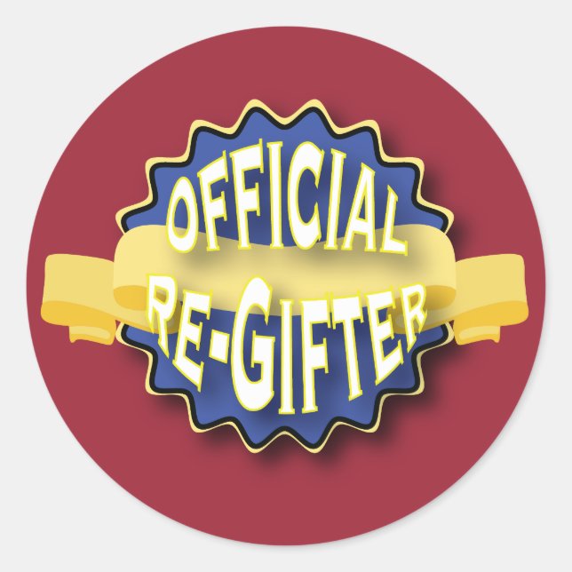 Offizieller Re-Gifter Runder Aufkleber (Vorderseite)