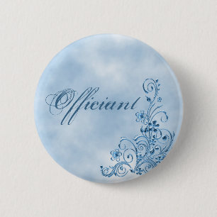 Offizieller Round Button: Sky Blue Elegance Button