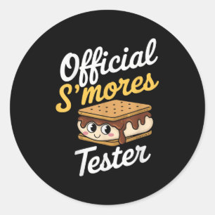 Offizieller S'mores Tester Camping S'mores Kawaii Runder Aufkleber