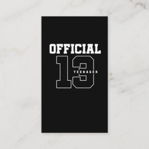 Offizieller Teenager 13. Geburtstag Dreizehn Jahre Visitenkarte