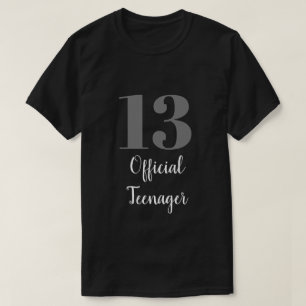 Offizieller Teenager 13. Geburtstag Grau Schwarz T-Shirt