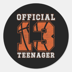 Offizieller Teenager 13. Geburtstag Junge Party By Runder Aufkleber