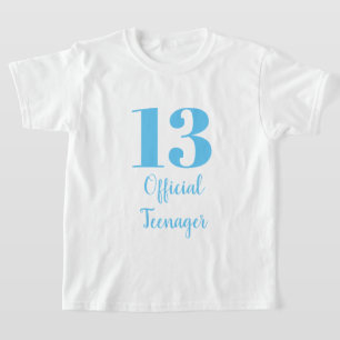 Offizieller Teenager 13. Geburtstag Sky Blue White T-Shirt