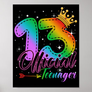 Offizieller Teenager in Regenbogenfarben 13. Gebur Poster