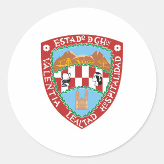 Offizieller Wappen des mexikanischen Chihuahua-Sym Runder Aufkleber