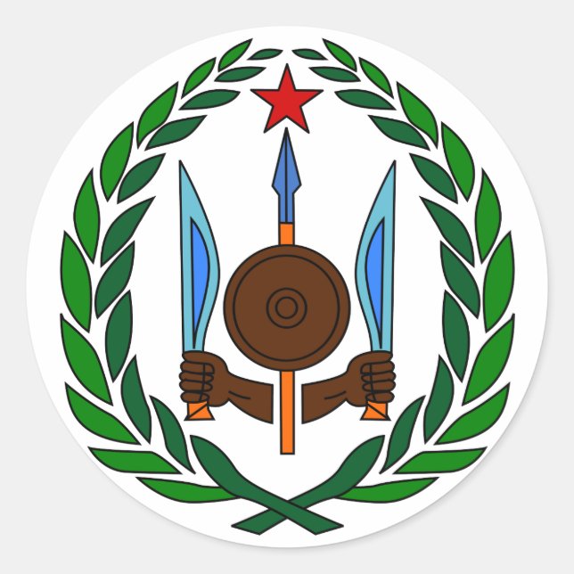 Offizieller Wappen-Heraldry-Symbol in Dschibuti Runder Aufkleber (Vorderseite)