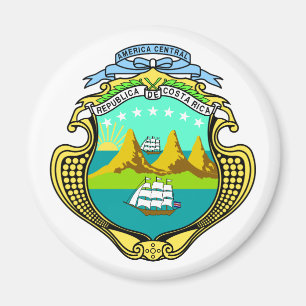 Offizieller Wappenschild aus Costa Rica Magnet