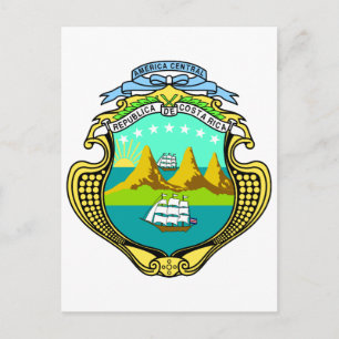 Offizieller Wappenschild aus Costa Rica Postkarte
