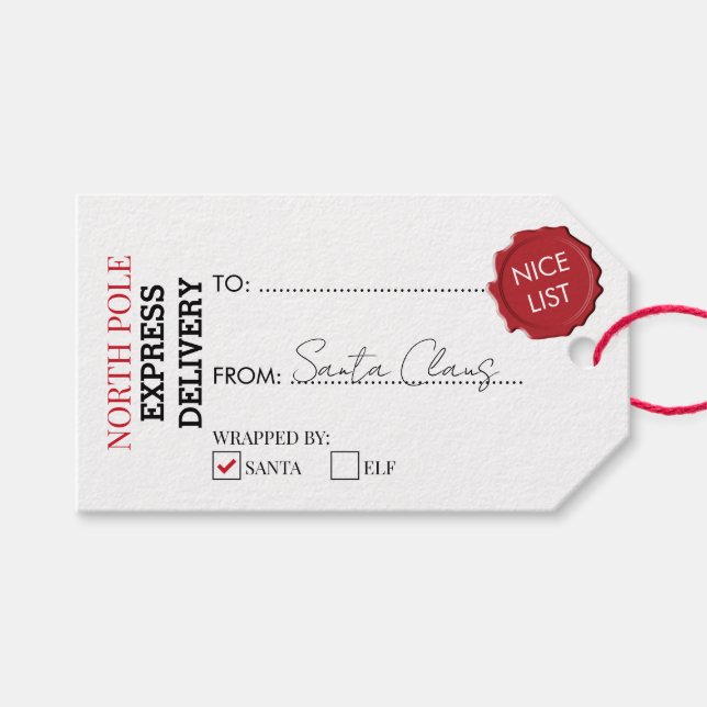 Offizieller Weihnachtsgeschenk aus dem Nordpol Geschenkanhänger (Vorderseite (Horizontal))