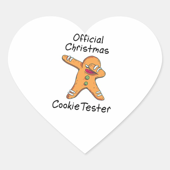 Offizieller Weihnachtskochtetester Herz-Aufkleber (Vorderseite)