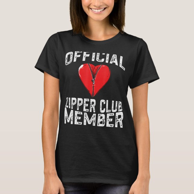 Offizieller Zipper Club Mitglied Funny Open Heart  T-Shirt (Vorderseite)