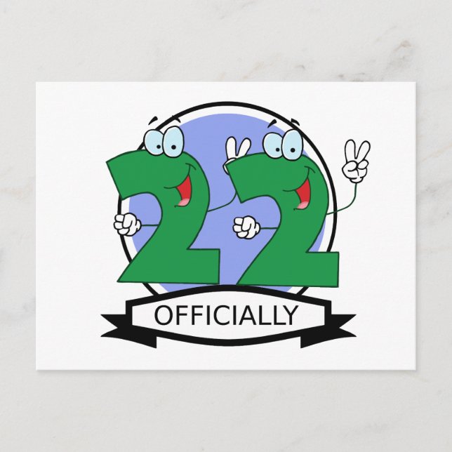 Offizielles 22-Geburtstagslogo Postkarte (Vorderseite)